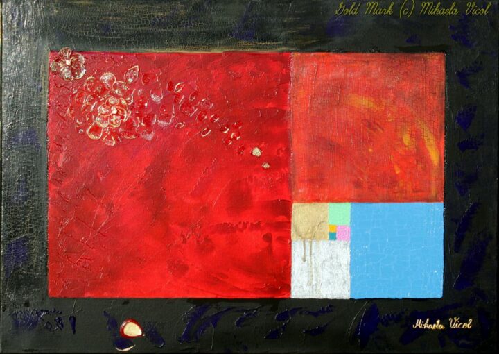 Gold Mark-Abstract Acrylic Paint by Mihaela Vicol