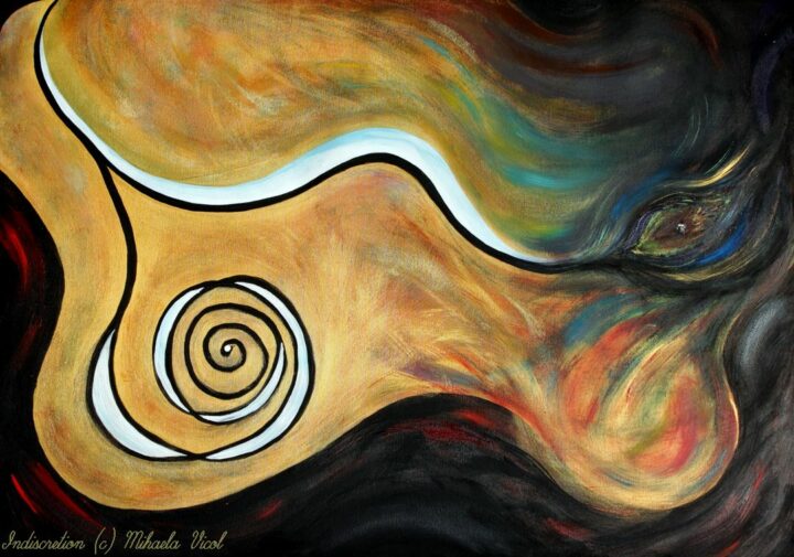 Indiscretion-Abstract Acrylic Paint by Mihaela Vicol