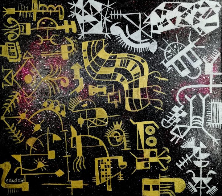 Alien Tech Abstract Acrylic Paint by Emilian Robert Vicol