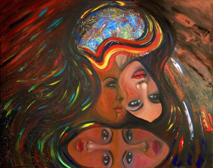 Avatar - Canvas Acrylic Paint by Mihaela Vicol