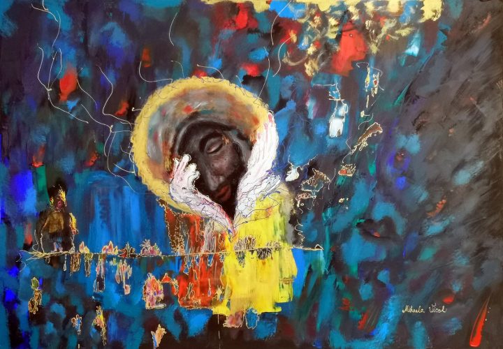 Falling asleep-Acrylic Paint by Mihaela Vicol-res