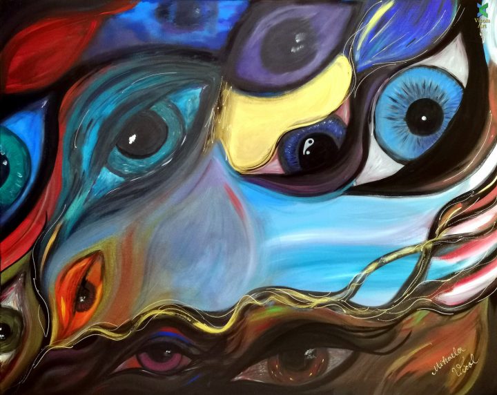 Odins wish-Dorinta lui Odin Abstract Acrylic Paint by Mihaela Vicol