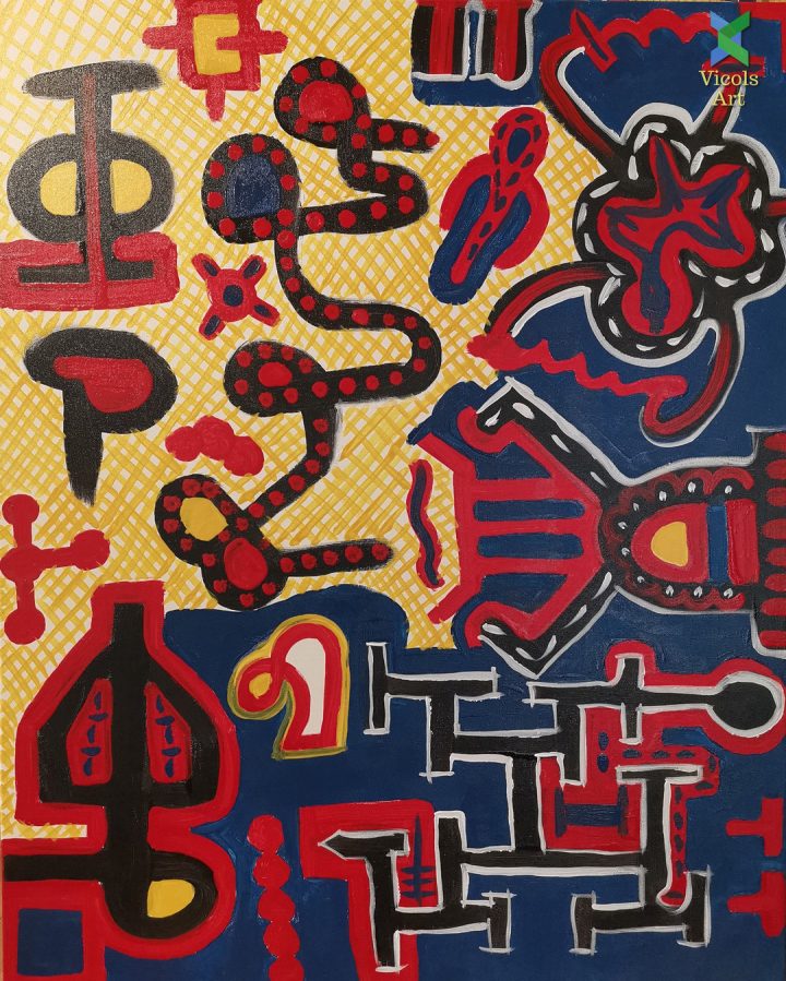 Robosapiens Canvas Abstract Acrylic Paint by Emilian Robert Vicol