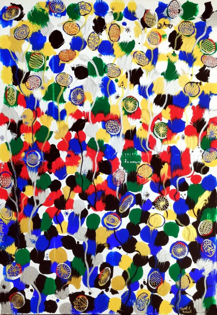 Twin Telepathy 1-Abstract Acrylic Paint by Emilian Robert Vicol