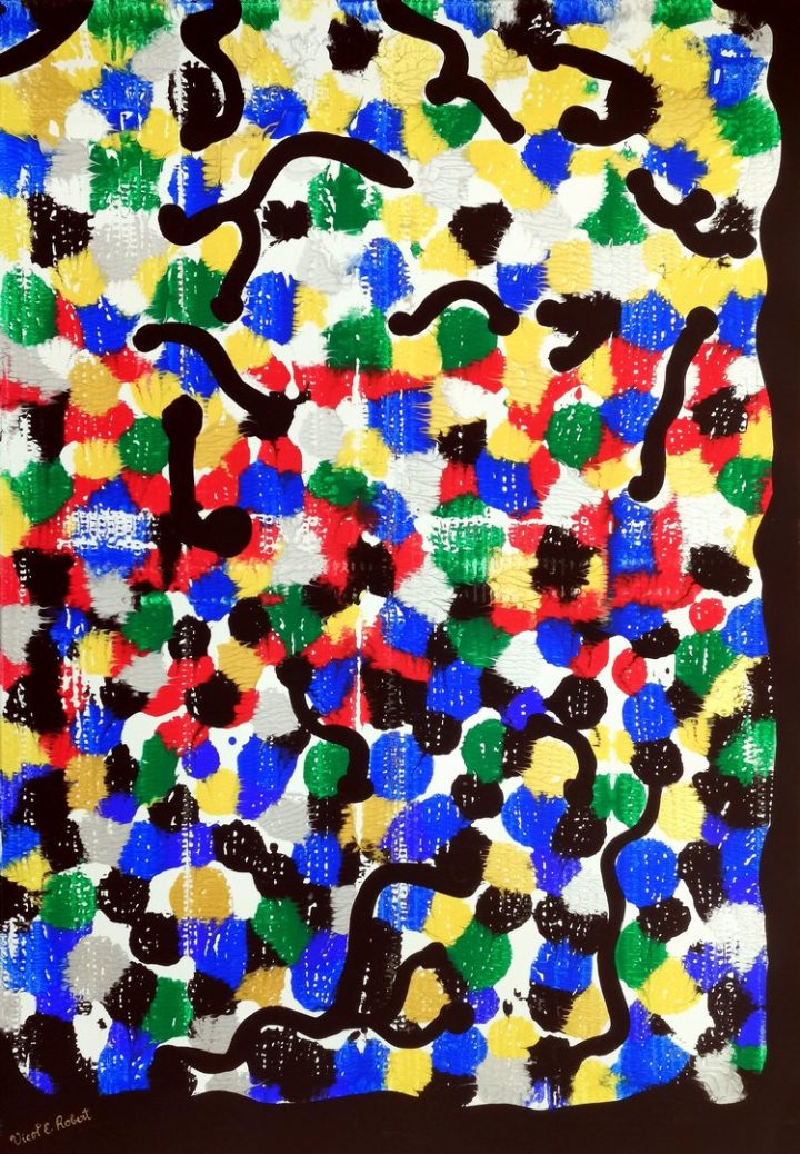 Twin Telepathy 2-Abstract Acrylic Paint by Emilian Robert Vicol